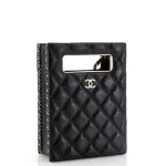 Chanel Chain Around Cut Out Handle Evening Tote Quilted Caviar Mini