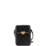 Chanel Diamond Lock CC Phone Holder Crossbody Bag Quilted Lambskin Mini