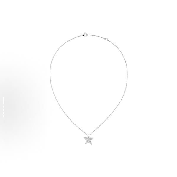 Chanel Comete Geode Star Stud 18K white gold necklace set with large diamonds