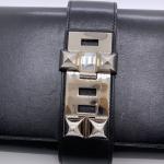 Hermès Médor CDC Clutch in Black (Noir) Box Calfskin with Palladium Hardware