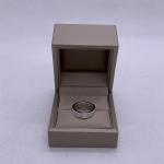 De Beers emerald-cut diamond platinum ring, total carat weight 3.69ct