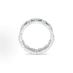 De Beers Enchanted Lotus 18K white gold ring with full diamond and mother-of-pearl inlay