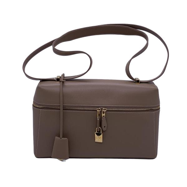 Loro Piana Extra Pocket L27 Milk Tea Calfskin Lunch Box Bag