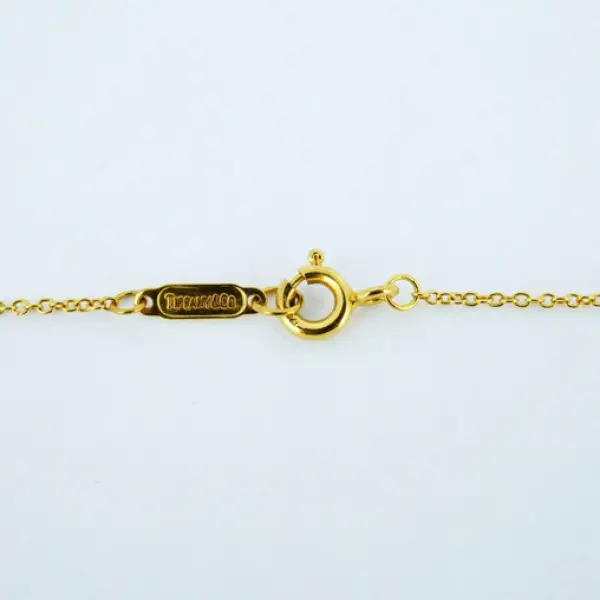 Tiffany & Co. 18K Gold Diamond Engraved Heart-shaped Drop Necklace