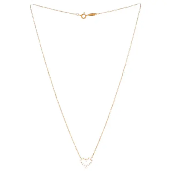 Tiffany & Co. Heart Pendant Necklace 18K Yellow Gold with Diamonds small