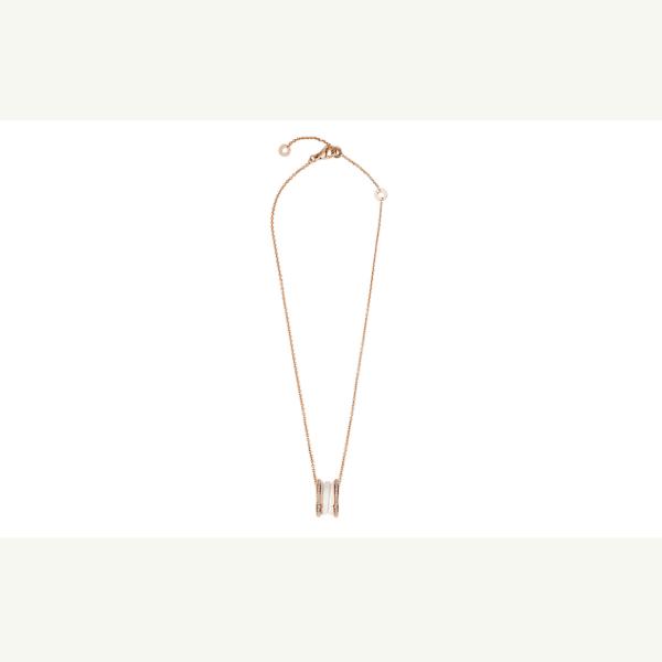 Bvlgari B. Zero 1 Keychain Necklace - Made of ceramic material, set with double rows of diamonds in 18K rose gold