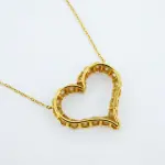 Tiffany & Co. 18K Gold Diamond Engraved Heart-shaped Drop Necklace