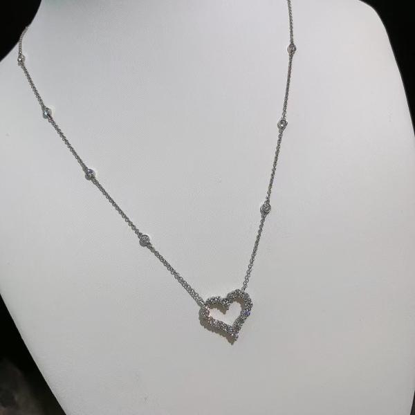 Tiffany & Co. Love Platinum Full-Diamond Linked Chain Set of Diamond Necklace (Medium Size)