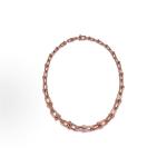 Tiffany & Co. Hardwear series chain link design 18K rose gold diamond-studded necklace