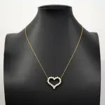 Tiffany & Co. 18K Gold Diamond Engraved Heart-shaped Drop Necklace