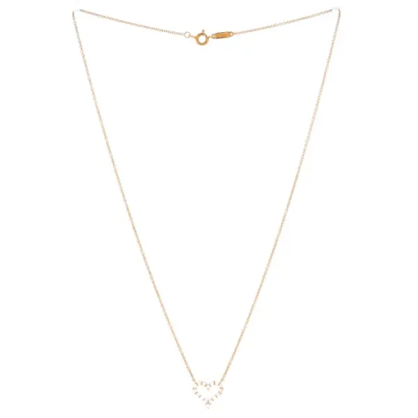 Tiffany & Co. Heart Pendant Necklace 18K Yellow Gold with Diamonds small