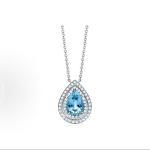 Tiffany & Co. Soleste series 1.25-carat aquamarine set with diamonds necklace