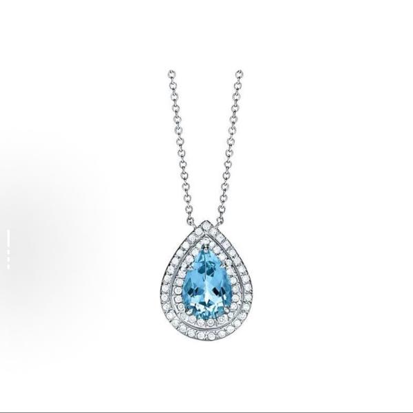 Tiffany & Co. Soleste series 1.25-carat aquamarine set with diamonds necklace