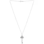 Tiffany & Co. Fleur de Lis Key Pendant Necklace Platinum with Diamonds