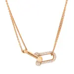 Tiffany & Co. HardWear Double Link Pendant Necklace 18K Rose Gold with Diamonds