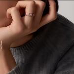 Cartier Love series 18K rose gold wide version diamond-studded ring