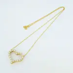 Tiffany & Co. 18K Gold Diamond Engraved Heart-shaped Drop Necklace