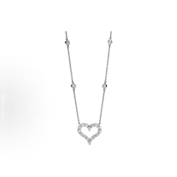 Tiffany & Co. Love Platinum Full-Diamond Linked Chain Set of Diamond Necklace (Medium Size)