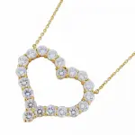 Tiffany & Co. 18K Gold Diamond Engraved Heart-shaped Drop Necklace