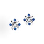 Tiffany & Co. Schlumberger Lynn Stud Earrings Platinum and sapphire