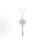 Tiffany & Co. Victoria Key Pendant Necklace Platinum and 18k White Gold with Diamonds large
