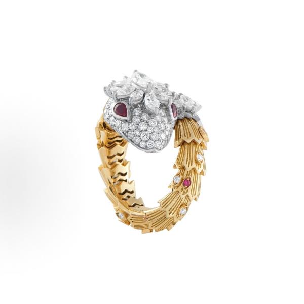 Bvlgari High-End Jewelry - Personalized Design - Serpent Set with Rubies Ring