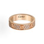 Cartier Love series 18K rose gold wide version diamond-studded ring