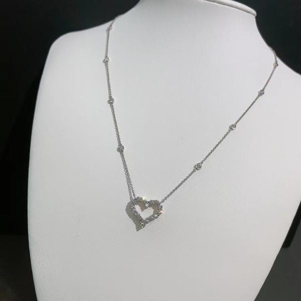 Tiffany & Co. Love Platinum Full-Diamond Linked Chain Set of Diamond Necklace (Medium Size)