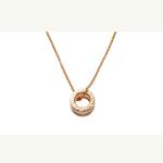 Bvlgari B. Zero 1 Keychain Necklace - Made of ceramic material, set with double rows of diamonds in 18K rose gold