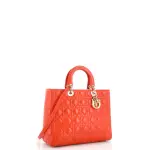 Dior Lady Dior Bag Cannage Quilt Lambskin Large orangered