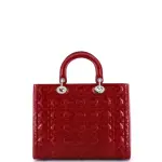 Dior Lady Dior Bag Cannage Quilt Patent Large Reb