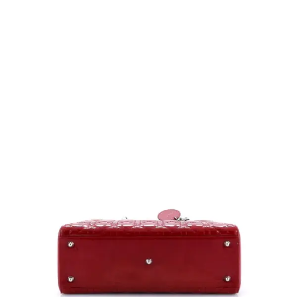 Dior Lady Dior Bag Cannage Quilt Patent Large Reb