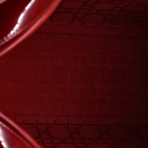 Dior Lady Dior Bag Cannage Quilt Patent Large Reb