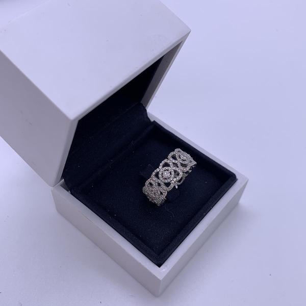 De Beers Enchanted Lotus White Gold Pave Diamond Ring