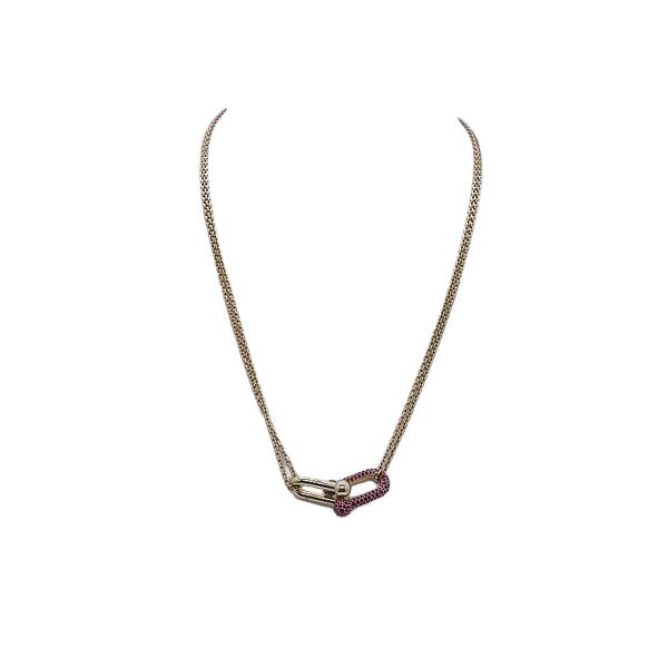 Tiffany Hardwear Large Double Link Ruby 18K Yellow Gold Women's Necklace