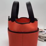 Hermes Cargo Picotin Lock Texas Pink / Saddle Red, Palladium Hardware