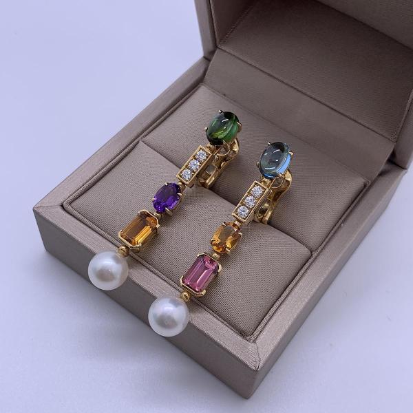 Bvlgari Allegra High Jewelry Collection, Gemset & Pearl Earrings