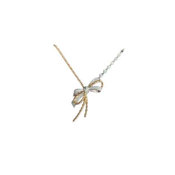 Chaumet Insolence Full-Diamond Bow Necklace