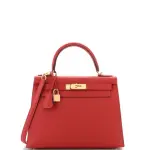 Hermès Kelly 28 Rouge Epsom Leather Gold Hardware Top Handle Bag For Women