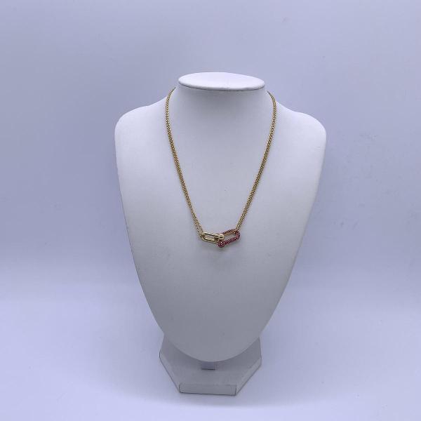 Tiffany Hardwear Large Double Link Ruby 18K Yellow Gold Women's Necklace