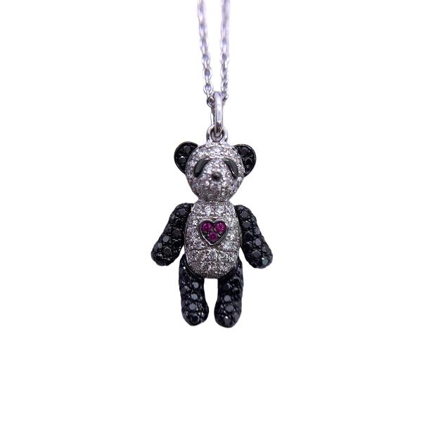Qeelin Bo Bo Panda Full Diamond White Gold Necklace