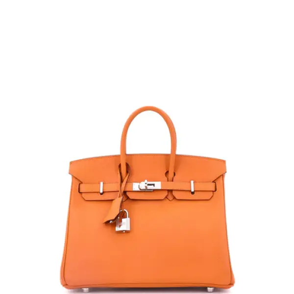 Hermes Birkin Handbag Orange H Epsom with Palladium Hardware 25