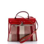 Hermes Herbag Zip H Vibration Toile and Leather 31