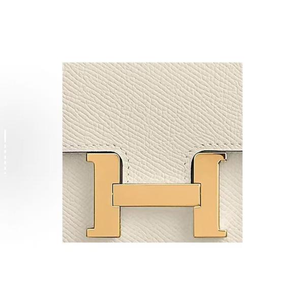 Hermès Constance Slime Cream White Epsom Leather Gold Button Handbag