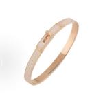 Hermes Kelly Bracelet 18K Rose Gold and Pave Diamonds Small