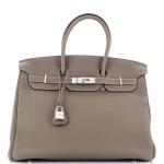 Hermes Birkin Handbag 18 Etoupe Togo with Palladium Hardware 35