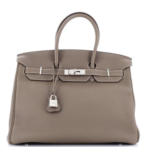 Hermes Birkin Handbag 18 Etoupe Togo with Palladium Hardware 35