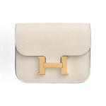 Hermès Constance Slime Cream White Epsom Leather Gold Button Handbag