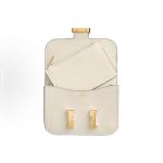 Hermès Constance Slime Cream White Epsom Leather Gold Button Handbag