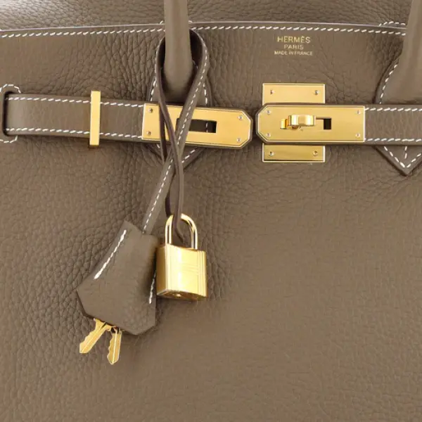 Hermes Birkin Handbag Grey togo with Gold Hardware 30